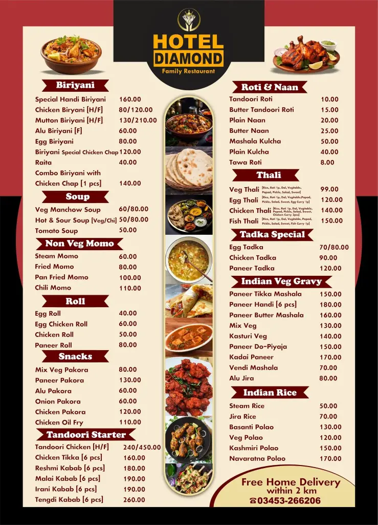 Restaurant Menu Card